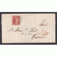 Historia Postal - España 1853 Edifil 17 Dirigida a Coria