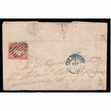 Historia Postal - España 1855 Edifil 44 San Fernando (Cádiz) a Barcelona 7/9/1856