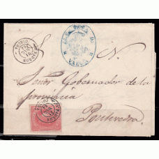 Historia Postal - España 1864 Edifil 64 Valga 31-diciembre-1864 Frente marca de la alcadia de Valga con nombramiento del Alcalde