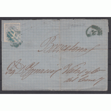 Historia Postal - España 1870 Edifil 107  Valencia a Barcelona con Mtº barras de Valencia en azul
