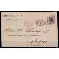 Historia Postal - España 1873 Edifil 136 Dirigida de Barcelona a Francia