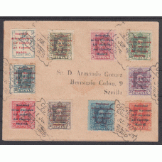 Historia Postal - España 1929 Edifil 455/64  Sobre filatélico. Certificado Sociedad de Naciones