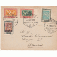 Historia Postal - España 1930 Edifil 517/8-521-525s  Sevilla a Madrid Mtº especial Quinta de Goya