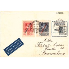 Historia Postal - España 1936 Historia Postal Edifil 685-738(2) Gerona a París. Censura de la República  729/30 - Carta entero postal con Mtº 1º día tipo C