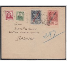 Historia Postal - España 1936 Edifil 685-738(2) Gerona a París. Censura de la República  729/30 - Madrid a Badajoz Mtº tipo B