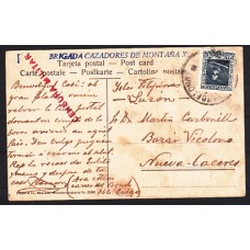 Historia Postal - España 1936 Edifil 685-738(2) Gerona a París. Censura de la República  738 - Tarjeta postal de Barcelona a Filipinas.Marca "Brigada de cazadores de Montaña XLV"