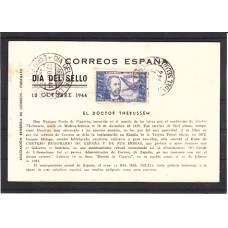Historia Postal - España 1944 Edifil 983 Tarjeta postal Mtº Expo. Día del sello