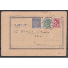 España Enteros Postales 1875 Edifil 8Fq usado  Franqueo complementario 201/2