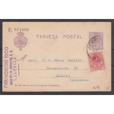España Enteros Postales 1910 Edifil 50Fe usado  Franqueo complementario nº 269