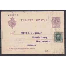 España Enteros Postales 1910 Edifil 50Fi  Franqueo complementario nº 314 Medallón