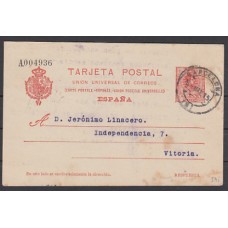 España Enteros Postales 1910 Edifil 54i usado - ida