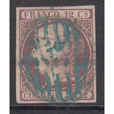 España Clásicos 1852 Edifil 13 Usado Matasello parrilla azul - Bonito