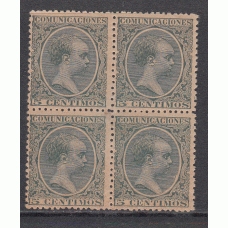 España Sueltos 1889 Edifil 216 ** Mnh  Bloque de cuatro