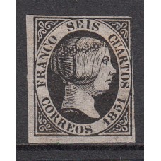 España Clásicos 1851 Edifil 6 * Mh  Margen derecho justo - Bonito