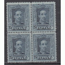 España Sueltos 1922 Edifil NE 24 ** Mnh  bloque de cuatro