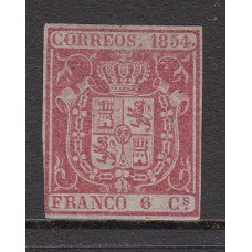 España Clásicos 1854 Edifil 24 * Mh  Margen izquierdo corto