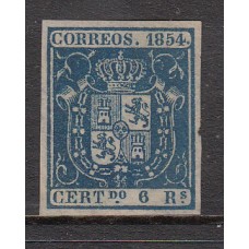 España Clásicos 1854 Edifil 27 (*) Mng  Falso Sperati, pequeño corte márgen derecho