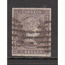 España Clásicos 1855 Edifil 46 Usado - Matasello parrilla negra - Bonito