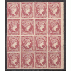 España Clásicos 1855 Edifil 48C ** Mnh  Bloque de 16 sellos