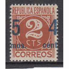 España Variedades 1938 Edifil 744hix * Mh  Sobrecarga a caballo