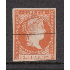 España Clásicos 1855 Edifil NE 1AM (*) Mng  Raya de tinta horizontal - Punto claro