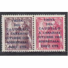 España II Centenario Variedades 1951 Edifil 1088hea/9hea * Mh