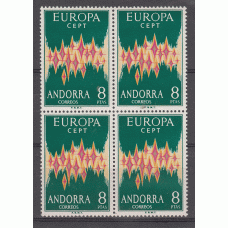 Andorra Española  Correo 1972 Edifil 72  Bloque de cuatro ** Mnh