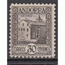 Andorra Española Variedades 1935 Edifil 36ec ** Mnh error de color castaño oscuro