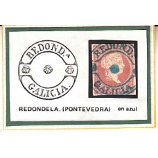 Marcas Prefilatélicas de Origen Edifil 48 REDONDELA (Pontevedra) usado en azul