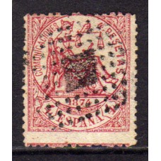 España I República 1874 Edifil 151F usado  Falso postal, Firma Roig