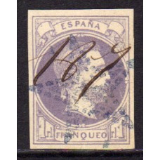 España Correo Carlista 1874 Edifil 158 Usado - Matasello estrella en azul-Bonito