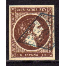 España Correo Carlista 1875 Edifil 161 Usado - Matasello rombo marco sencillo azul-firma Galvez