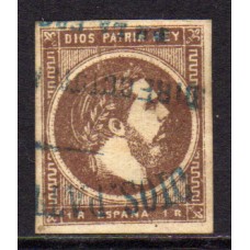 España Correo Carlista 1875 Edifil 161 Usado - Matasello Dios, Patria y Rey azul