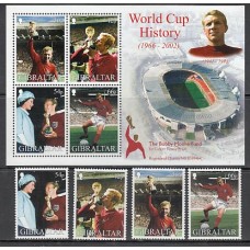 Gibraltar - Correo 2002 Yvert 1007/10+H.50 ** Mnh Deportes fútbol