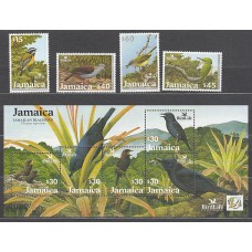 Jamaica - Correo Yvert 1018/21 + H 51 ** Mnh Fauna aves