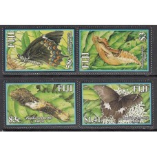 Fidji - Correo Yvert 1032/5 ** Mnh Fauna. Mariposas