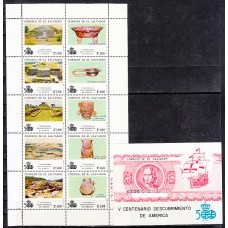 Salvador - Correo 1988 Yvert 1038A/K + H 34A ** Mnh  Descubrimiento de América