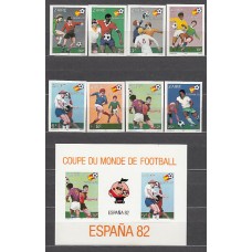 Zaire - Correo Yvert 1043/50+H.25 Sin dentar ** Mnh  Deportes fútbol