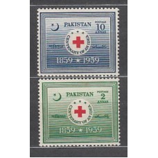 Pakistan - Correo Yvert 105/6 ** Mnh  Cruz roja