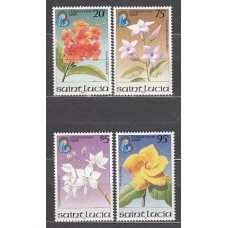 Santa Lucia - Correo Yvert 1052/5 ** Mnh flores