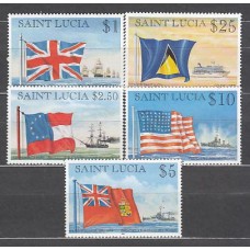 Santa Lucia - Correo Yvert 1056/60 ** Mnh Banderas y barcos