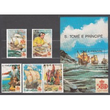 Santo Tomas y Principe - Correo Yvert 1057/61+Hb 110 ** Mnh  Barcos