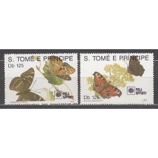 Santo Tomas y Principe - Correo Yvert 1062/3 ** Mnh  Fauna mariposas