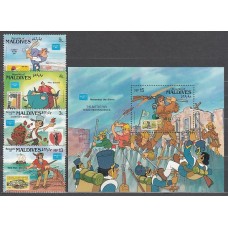 Maldives - Correo Yvert 1062/5+H.117 ** Mnh  Walt Disney