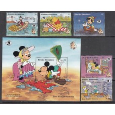 Grenada-Grenadines - Correo Yvert 1062/6+H.181 ** Mnh Walt Disney