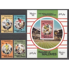 Maldives - Correo Yvert 1066/9+H.118 ** Mnh  Deportes fútbol