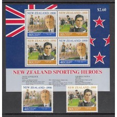 Nueva Zelanda - Correo 1990 Yvert 1076/7+H,76 ** Mnh Deportes