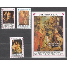Grenada-Grenadines - Correo Yvert 1076/8+H.184 ** Mnh Navidad pinturas