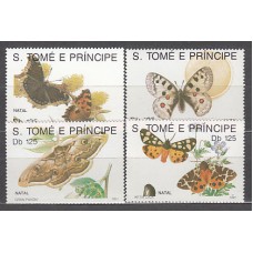 Santo Tomas y Principe - Correo Yvert 1076/9 ** Mnh  Fauna mariposas
