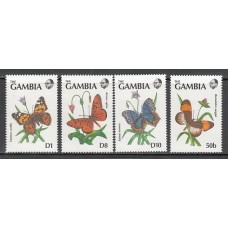Gambia - Correo 1991 Yvert 1089/92 ** Mnh  Fauna mariposas